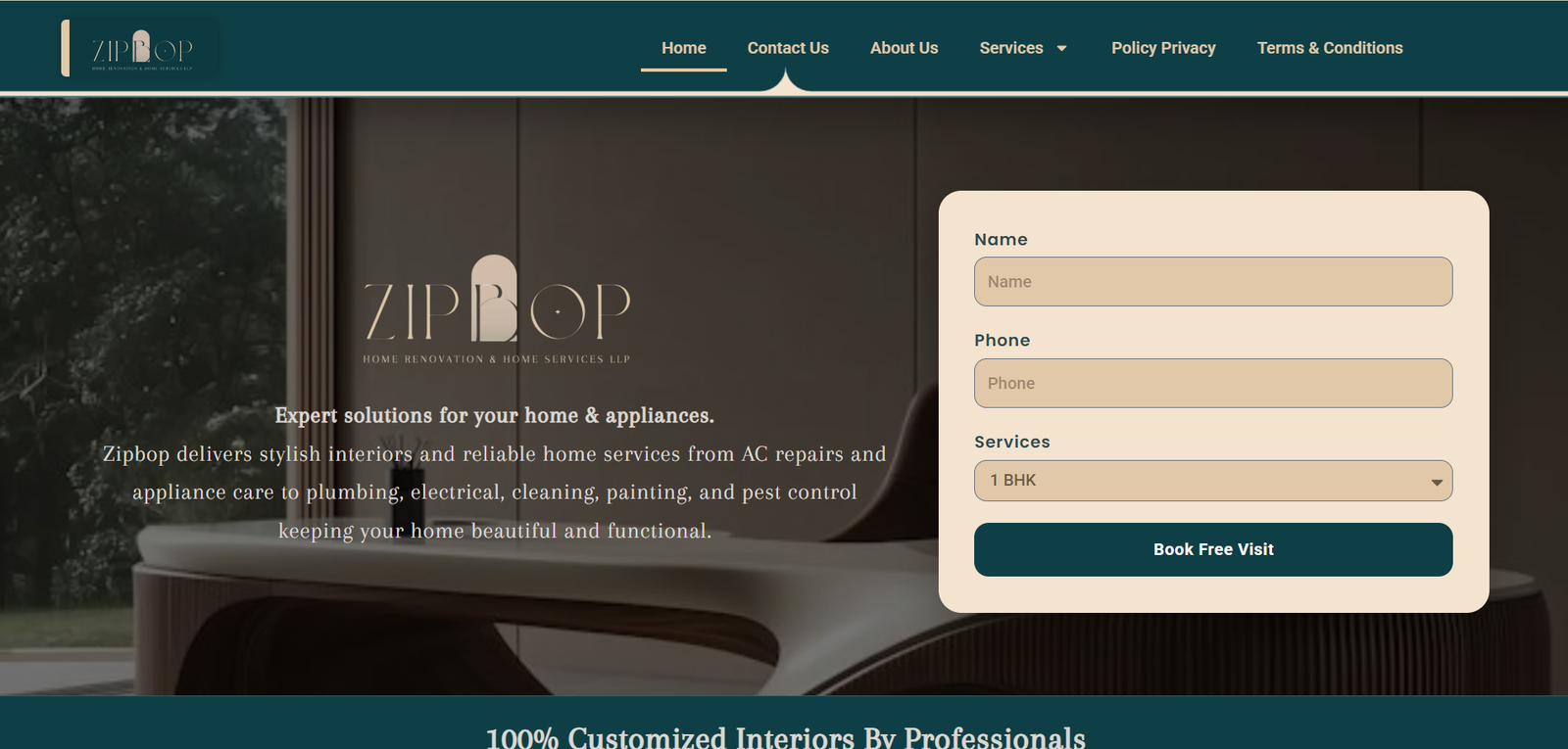 Zipbop website preview